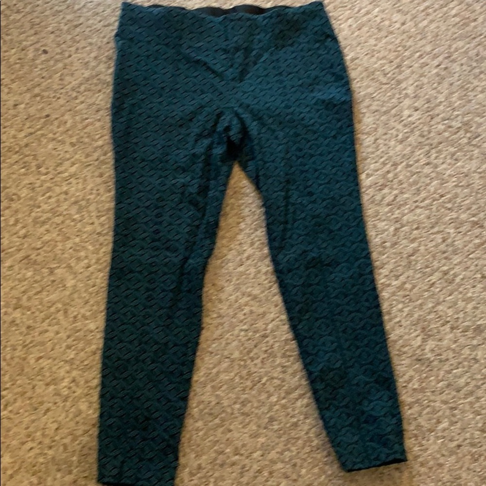 Teal and black maternity pants